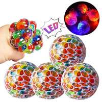 magic mesh squishy color squeeze grape stress ball with flashing light